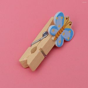 Çerçeveler Happy Yami Mini Ahşap Clothespins Karikatür Memo Po Klipler Dekoratif Resim Pegs Craft DIY Noel