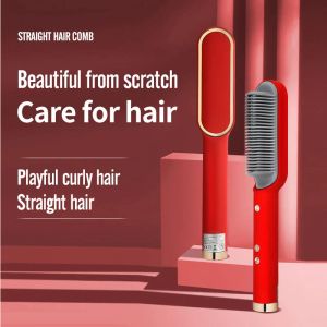 Professional Level Hair Straightening Brush Heated Comb Anti-iron Comb Hair Straightening and Curling Styling tool