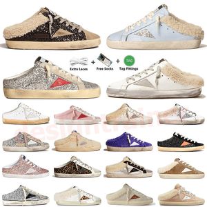 2024 Dirty Shoes Mid-Star Sneakers Designer Luxury Version Italian Slide Handmade Womens med signatur på vristens svarta läderinsatser 35-46