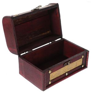 Мешочки для ювелирных изделий Сундук Деревянный ящик для хранения на память Ретро
