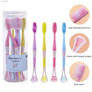 Toothbrush 8PCS Soft Excellent Manual Toothbrush Silicone Tongue Scraper Bamboo Charcoal Teeth Cleaning Whitening Brush Oral Care Tools