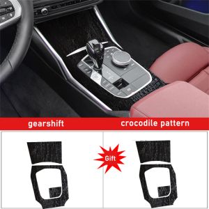 Car Interior Sticker Gear Box Protective Film For BMW 3 Series G20 2020-2022 Car Window Panel Sticker Carbon Fiber Black