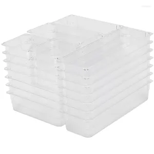 Clothing Storage 26Pcs Clear Drawer Organizers Set 4 Size Tray Dividers Versatile Kitchen Utensil Bathroom Office