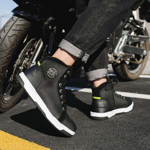 Black Motorcycle Riding Men Motocross Racing Boots Anti Slip Motobiker Shoes Travel Sneakers Lightweight Cushioning