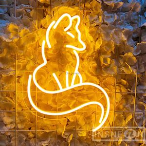 LED Neon Sign Neon Light Sign Fox Shaped Lamp Flexibelt hem och spelrum Dekor Personlig bröllopsdekoration Konstgåvor Led Neon Lights YQ240126