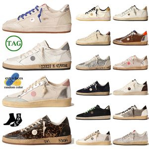 2024 Mulheres Mens Low Top OG Ball Star Designer Sapatos Casuais Feitos À Mão Camurça Couro Luxo Superior Vintage Treinadores de Prata Tênis de Basquete Itália Marca Gold Glitter