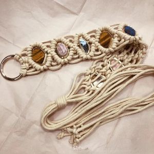 Women Belt Braided Style Woven Tassel Belt Knot Decorated Waist Chain Boho Girls Waist Thin Rope Waistbands Dress Accessories 240124