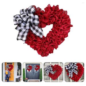 Fiori decorativi a forma di cuore per San Valentino, ghirlanda per porta, decorazione da appendere alla parete