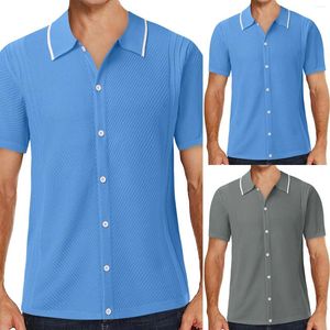 Suéteres masculinos primavera e verão moda casual botão pesado camisetas grandes grandes altos para homens cabidos vestido formal