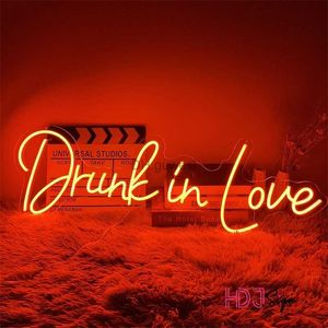 Led Neon Sign Drunk in Love Neon Sign Light For Wedding Decoration Anpassad LED Neon Strip Light Lamps Garden Party Home Bedroom Wall Decor Gift YQ240126