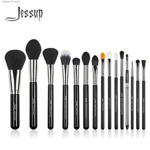 メイクアップブラシJessup Pro Makeup Brushesセット15pcs化粧品メイクアップパウダーファンデーションアイシャドウアイライナーリップブラックT092 Q240126