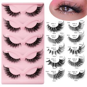 Nya 50 par fransar manga 3D Clear Band Natural Look wispy mink ögonfransar fluffiga katt ögon fransar individuella ögonfransar