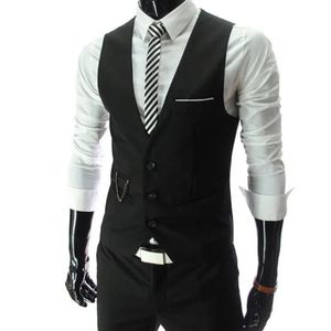 2023 Ankomstklänningsvästar för män Slim Fit Mens Suit Vest Male Waistcoat Gilet Homme Casual ärmlös Formell affärsjacka 240119