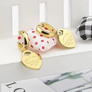 Stud Earrings Style Stainless Steel Fashion Jewelry Heart-Shaped Pendant Love For Womens Party Wedding Gifts Wholesale