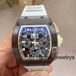 Lüks Watch Rm Wrist Saat Richards Milles Hollwatch Otomatik Mekanik Tourbillon RM011 RM011-FM Makine 40*50mm Takvim Zamanı Sınırlı Çikolata Seramik