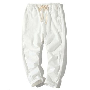 Spring And Autumn Men's Cotton And Hemp Casual Pants Large Youth Straight Tube Linen Harlen Pants Men's Pants