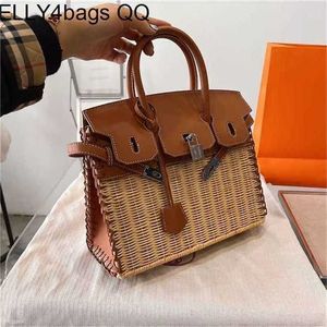 Designer Bag Picnics Handbag Woven Bamboo Handswen 7a Quality W5RW