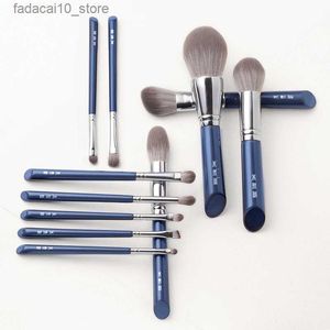 Makeup Brushes MyDestiny Azure Blue 11st Makeup Brush Set Kit Super Soft Fiber Högkvalitativ ansikte Eye Foundation Eyeshadow Powder Brush Q240126