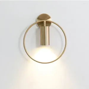 Wall Lamp Modern Led Nordic For Bedroom Decor Office Study Bedside Reading Lighting Fixtures Luxury Brass Plating Stairs Lights