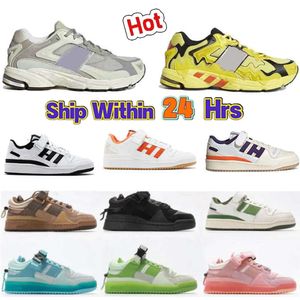 Nuovi Forum Low Bad Bunny Forum Fibbia Bassa Donna Uomo Scarpe sportive Uomo Donna Fibbia Crema Giallo Blu Tinta Uovo di Pasqua Sport all'aria aperta Sneakers Uomo