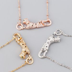 New Designed Fashion luxurious cheetah necklace women men thick chain Punk bracelet silver full diamonds earring Designer Jewelry Lie-6021667