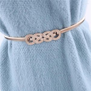 Bälten Elgant Hip High Elastic Rose Gold Metal midja kedja för kvinnor klänning midjeband korsett lyxdesigner kvinnliga remmar