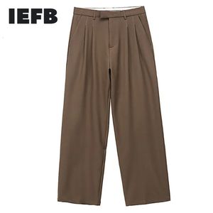 IEFB Men's Wear Autumn Casual Pants Men's Fashion Allmatch Straight Trousers Loose Wide Leg Vintage High Waist 9Y1937 240122