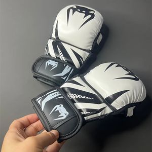 Profissional mma meio dedo luvas de boxe engrossado sanda muay thai combate luvas de treinamento boxe acessórios de treinamento 240125