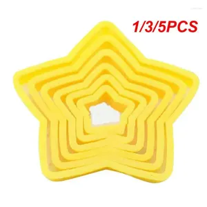 Bakningsformar 1/3/5st Set Christmas Tree Cookie Cutter Mold Xmas Plast 3d Year Biscuits Gingerbread Mold Maker Stamp Tool