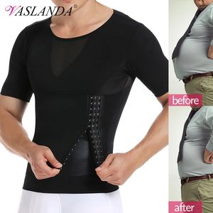 Erkekler Vücut Shaper Bel Trainer Karın Kontrol Tişört Sıkıştırma Gömlekleri Kilo Kaybı Zayıflama İç çamaşırı Karın İnce Tank Tops 240126