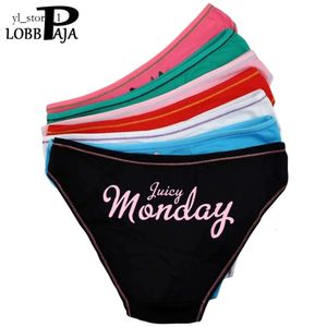 Lobbpaja lot 7 PCS kadın iç çamaşırı pamuk hafta içi mektup baskılı seksi bayanlar külot brifingleri iç çamaşırı knickers kadınlar 3740