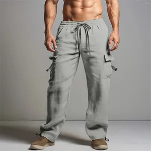 Pantaloni da uomo Uomo per tutte le stagioni Pantaloni versatili in tinta unita Design con coulisse Moda casual Abiti larghi da esterno