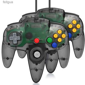 Controladores de jogo Joysticks 2 Pack Classic N64 ControllerWired Long N64 Joystick de gamepad remoto de 64 bits para console de sistema de videogame N64 YQ240126