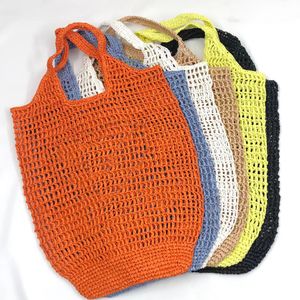 Rafya yaz tatil seyahat plaj çantaları tasarımcı örgü saman şık omuz klasik kadın erkek lüks cüzdanlar çapraz kanatlı çanta içi boş büyük çanta
