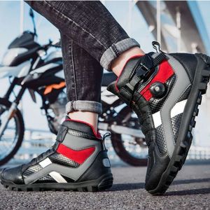 Men Spring Summer Motorcycle Boot Non -slip Motorcyclist Wear-resisting Touring Riding Motocross Shoes Studded Boots