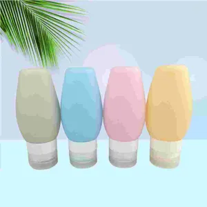 Storage Bottles 4pcs Silicone Travel Set 60ml Refillable Portable Empty Tube Bottle Containers With Lid For Lotion Shampoo