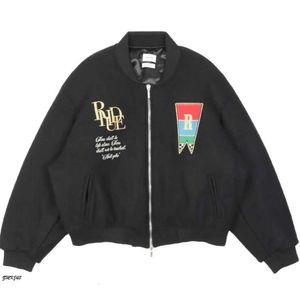 Rhude Jacket Brand Mens Jackets hoodie Designer Kläder Fashion Coats Lightning Stick Design Löst baseball 5109