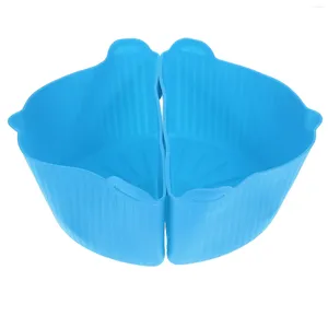 Pannor 2 PCS Partition Köket Köksverktyg Rostning Sikel Silkisel Gel Slow Cooker Silicone Insert