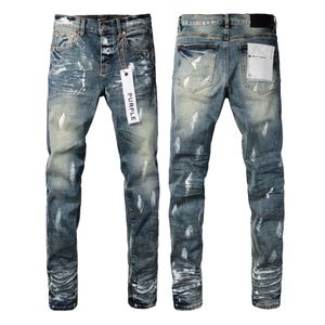 Per gli uomini di marca con etichetta foro estivo ricamo di alta qualità pantaloni in denim viola jeans da uomo S 857