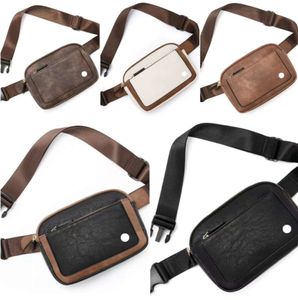 LL Bolsas Mulheres PU Cintura Bolsa Ginásio Correndo Esporte Ao Ar Livre Cintura Viagem Mens Telefone Moeda Bolsa Casual Cinto Cross Body Fanny Pack À Prova D 'Água Ajustável