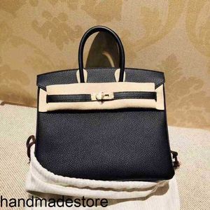 Handtasche Platinum Echte Designer Pure Manual Wax Line Litschi Muster Tasche Ledertasche Damen One Shoulder Tragbare Tasche mit großer Kapazität