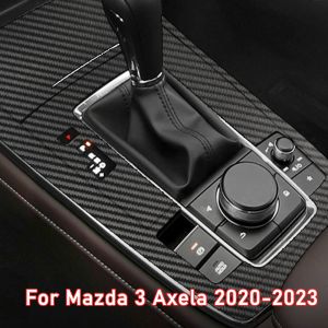 Auto-Innenaufkleber, Getriebe-Schutzfolie, für Mazda CX-30 2019–2023, Auto-Schalttafel-Aufkleber, Kohlefaser, Schwarz