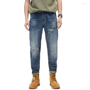 Мужские джинсы 2024 зима и осень мужские повседневные хлопковые длинные брюки модные ветрозащитные