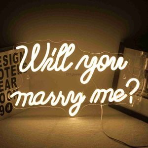 LED Neon Sign Will You Marry Me Neon Sign LED Light for Romantic Surprise Proposal Wedding Decorations Bedroom Wall Decor Gift Lamp YQ240126
