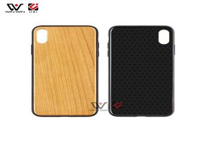 Mais novo em estoque casos de telefone à prova de choque à prova d'água para iPhone 7 8 X Xr 11 12 13 Pormax Xs Cereja Bambu Madeira TPU Capa Preta Shel1712433