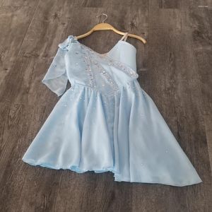 Palco desgaste design profissional tamanho personalizado crianças meninas mulheres adulto moderno ballet desempenho luz azul lírico chiffon dança vestido