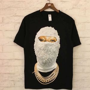 Homens camisetas Hip Hop Streetwear Diamante Mascarado 3D Impresso Camisetas Mens Casual Oversize Moda 1/1 Alta Qualidade Manga Curta T-shirt Casais T240126