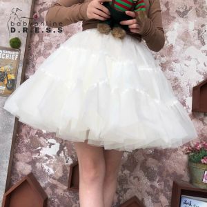 Rockabilly Red Wedding Petticoat Crinoline Short Tulle Skirt Underskirt Woman Adult Tutu Half Slips Bridal Accessorie CPA261