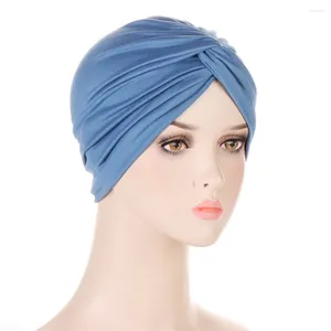 Ethnic Clothing Twist Knot Women Muslim Hijab Turban Inner Caps Hair Loss Hat Bonnet Chemo Headwear Wraps Head Scarf Femme Cover
