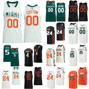 Men Women Kids College Basketball Hurricanes Jerseys 5 Wooga Poplar 15 Norchad Omier 4 Bensley Joseph 24 Nijel Pack 1 Michael Nwoko 2 Isaiah Wong Team University